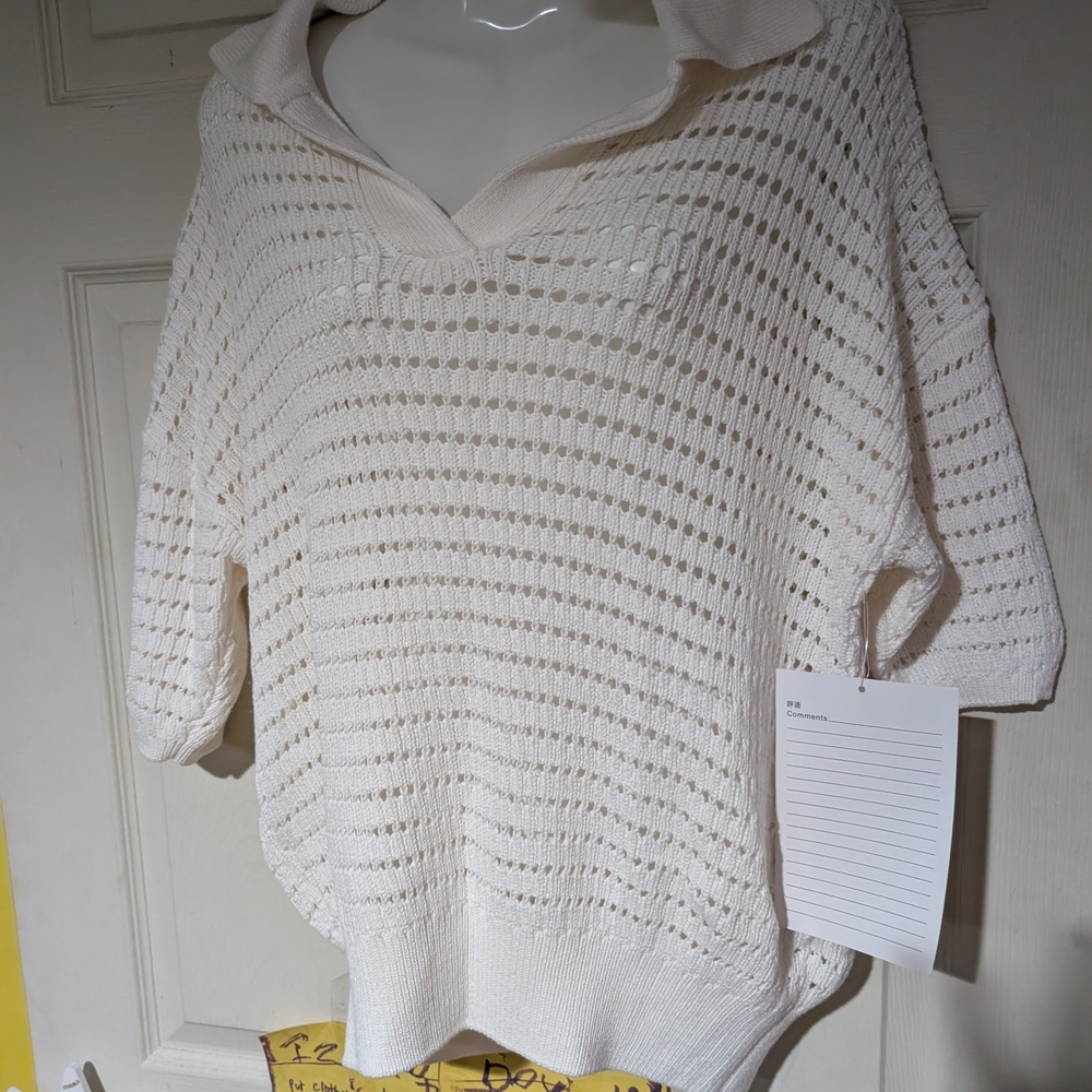 Grace+Karma  White Knit Sweater Size Small NWT